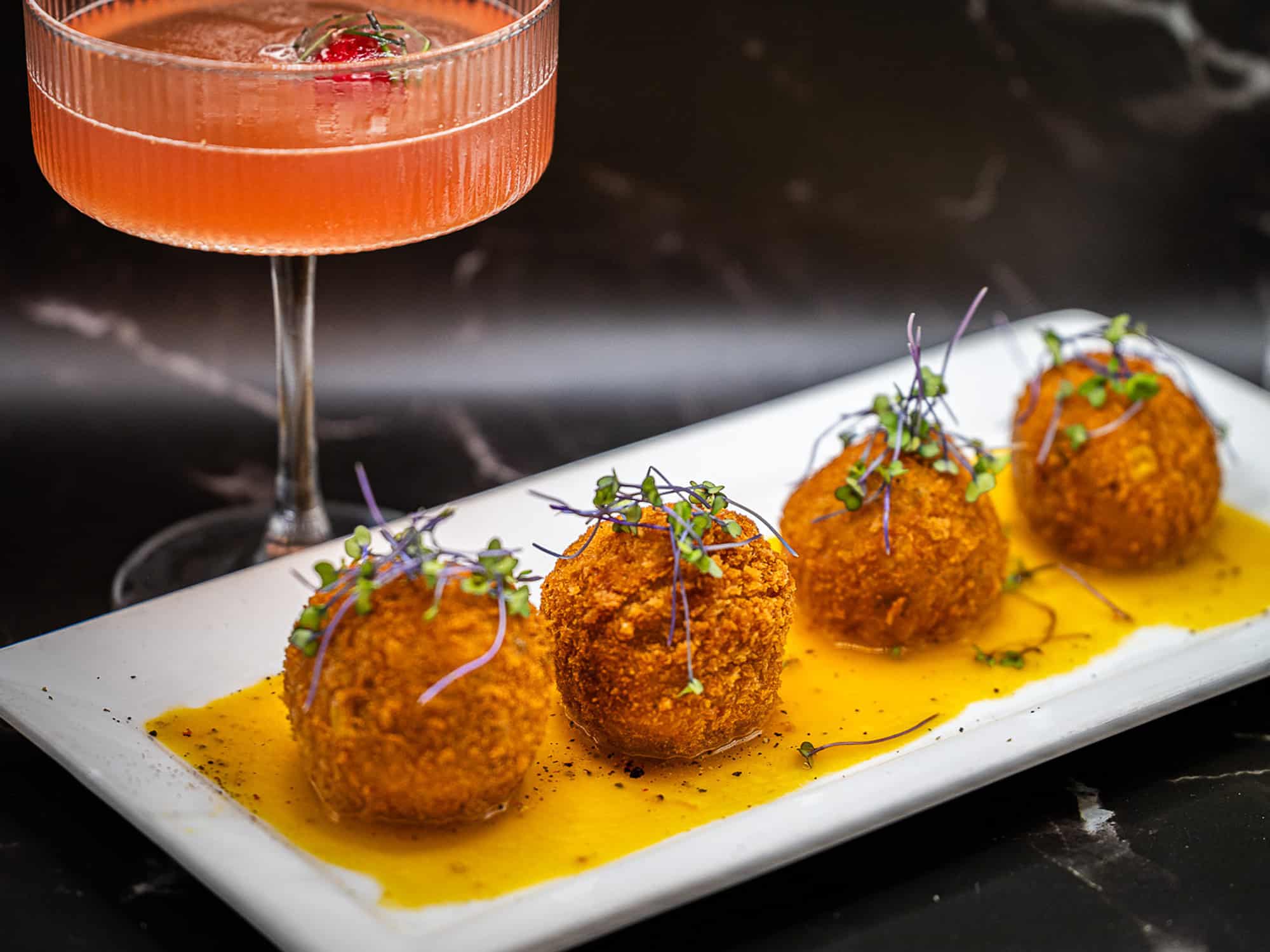Namaka Restaurant N Bar cocktail and appetizer