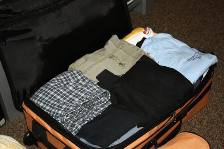 Packed suitcase for travel