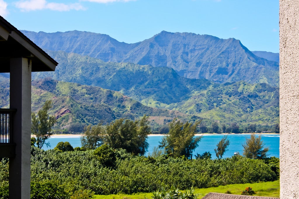 Kauai mountain and ocean view from lanai